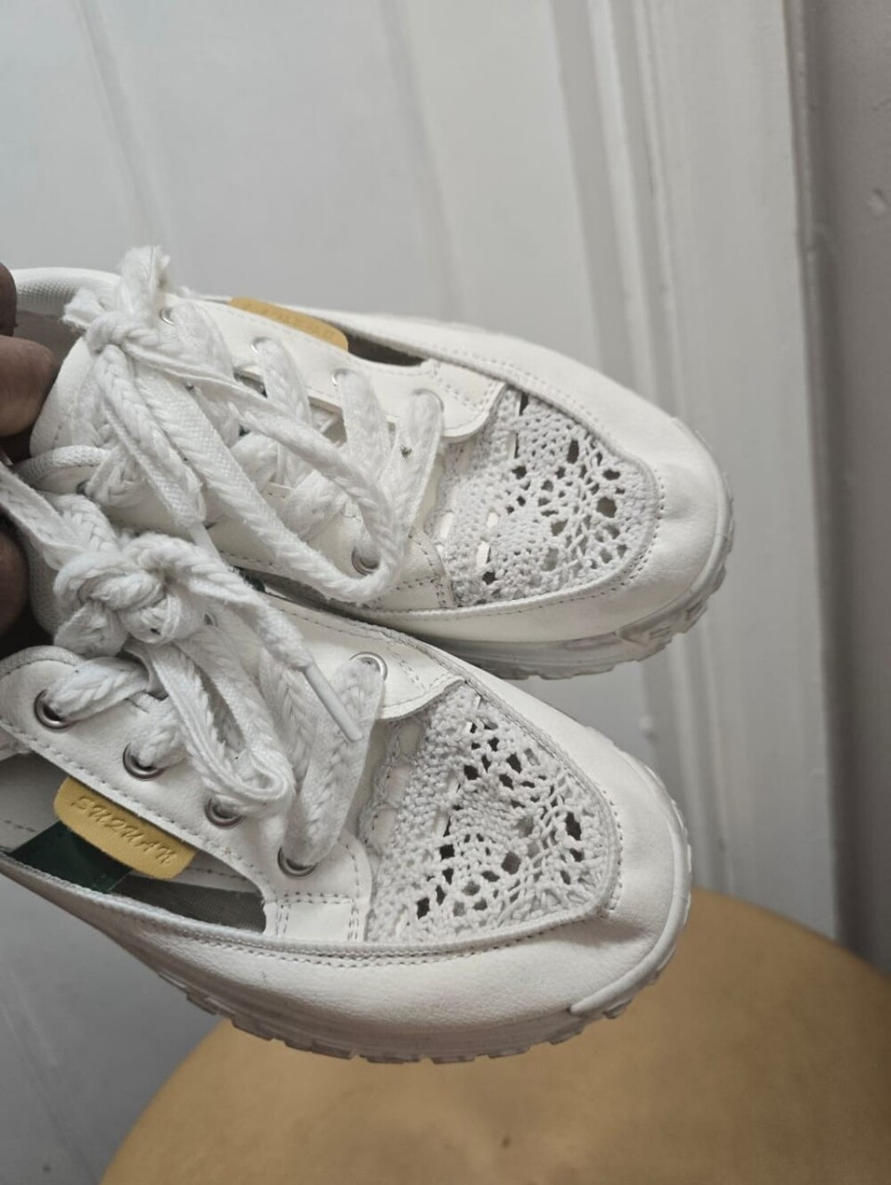 Suquan Women's White Breathable Chunky Platform Sneakers Low Top Size EU 39 US 8 - Picture 5 of 8